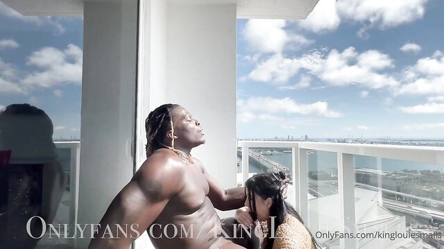 XXX Valerie Kay's Balcony Fuck Tape With KingLouieSmall