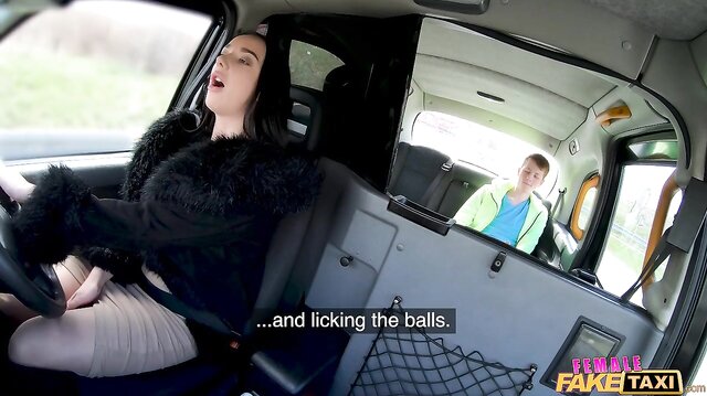 Horny female taxi driver