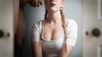 Slow motion facial cumshot