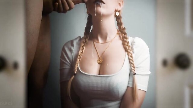 Slow motion facial cumshot