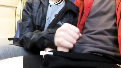 Swallowing cum after blowjob in public train!