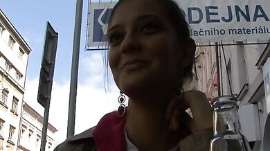 Street girl fucks for money at night