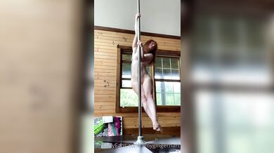 Redhead Amy Hart Twerks And Pole Dances Naked