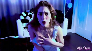 Ellie Skyes With Huge Fake Tits Plays With Herself While Home Alone