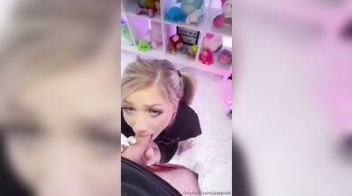Blonde Jade Pixel Takes A Deep Drilling On Her Gaming Chair