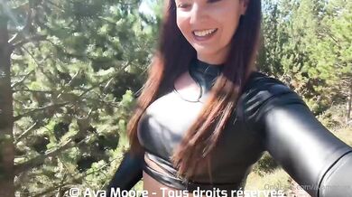 AvaMoorex Plays With Her Dildo In The Woods And Squirts Wild