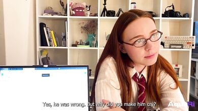 Schoolgirl Aqua_Ri Gives Blowjob To Her Teacher