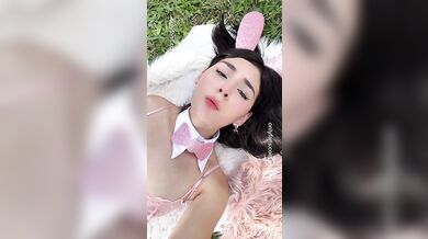 Bunny Catsara Pleasures Her Holes In The Garden