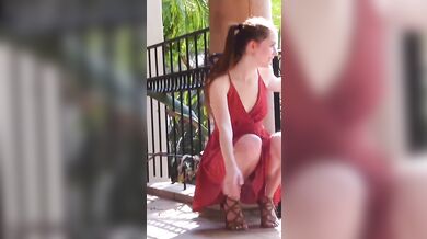 Myra Glasford performs an outdoor striptease and masturbation in public