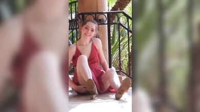 Myra Glasford performs an outdoor striptease and masturbation in public