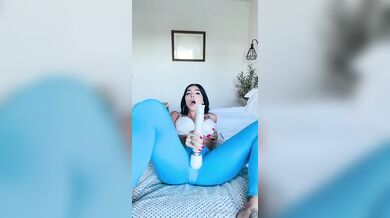 Emjayplays Uses a Sex Toy Until She Soaks Her Leggings in an OnlyFans Porn Video