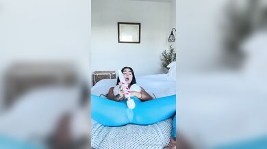 Emjayplays Uses a Sex Toy Until She Soaks Her Leggings in an OnlyFans Porn Video