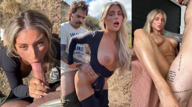 Busty Blonde Kayley Gunner Sucks And Rides A Big White Cock Outdoors And In The Car
