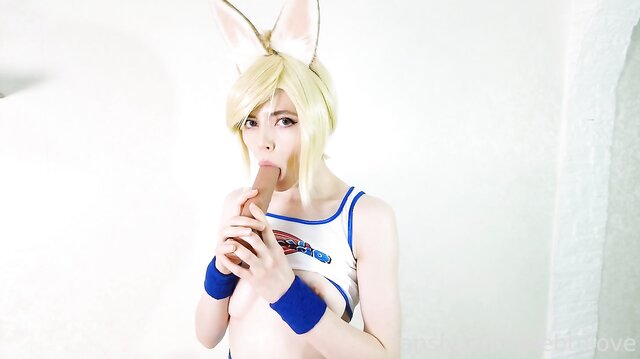 Webtolove Plays With Her Toys In A Lola Bunny Costume