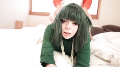 Momokun Takes A Hard Pounding In Green Tatsumaki Cosplay