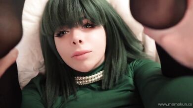 Momokun Takes A Hard Pounding In Green Tatsumaki Cosplay
