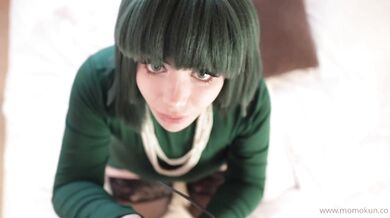 Momokun Takes A Hard Pounding In Green Tatsumaki Cosplay