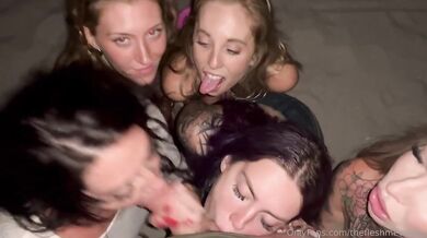 Päť pornohviezd sa delí o jedného vtáka pri skupinovom fajčení v POV