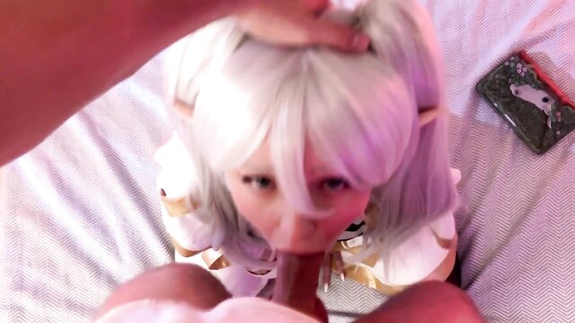 Hottie Aqua_Ri Gives A Sloppy Blowjob As Frieren