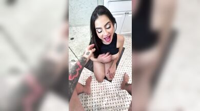 Lena The Plug Gives A Blowjob In The Bathroom