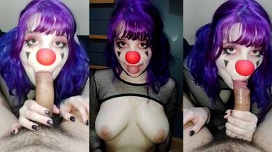 HunieBunnyPop Sucks A Hard Dick As A Clown