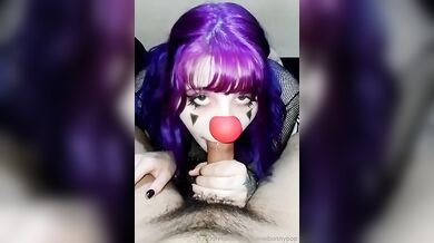 HunieBunnyPop Sucks A Hard Dick As A Clown