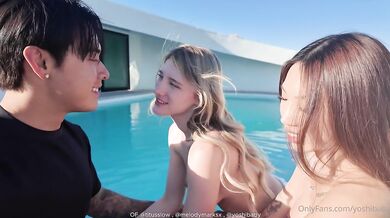 Tinayoshile And Melody Marks Gets Outdoor Threesome Fuck
