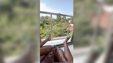Amateur Kira Michelle Masturbates And Squirts On The Balcony