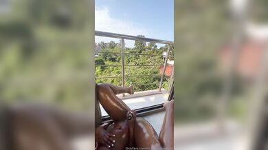 Amateur Kira Michelle Masturbates And Squirts On The Balcony