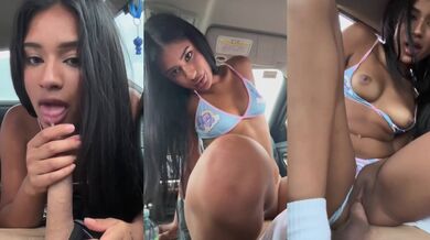 Black Haired Tia.TheOfficial Rides A Cock Inside The Car