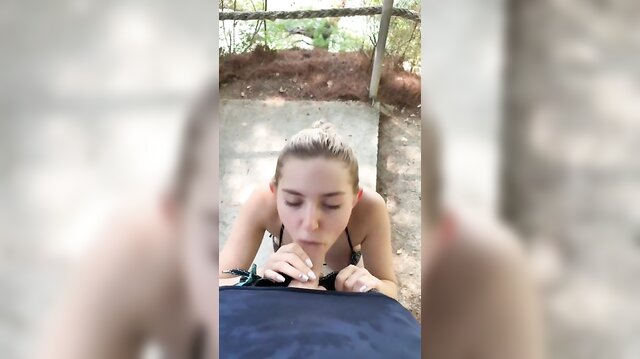 Eva Elfie Gives A Quick Blowjob To Her Boyfriend While Trekking On The Island