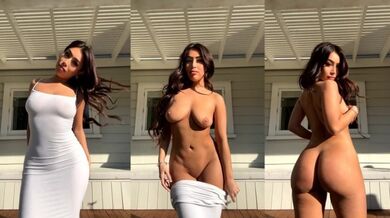 Beautiful BxbyVioletx Strips Her Sexy White Dress