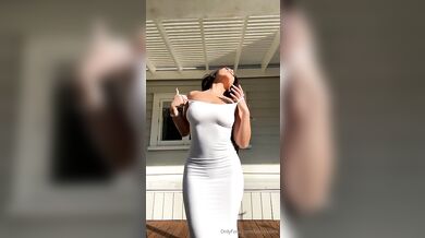 Beautiful BxbyVioletx Strips Her Sexy White Dress