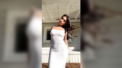 Beautiful BxbyVioletx Strips Her Sexy White Dress
