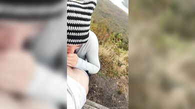 Juliette_mme Blowjobs Her Boyfriend On Top Of A Mountain