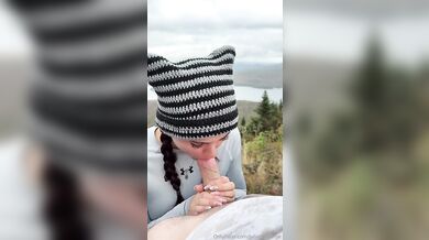 Juliette_mme Blowjobs Her Boyfriend On Top Of A Mountain