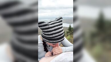 Juliette_mme Blowjobs Her Boyfriend On Top Of A Mountain