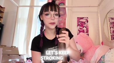 DitzyMaruu Blowjobs Her Black Dildo Sloppily