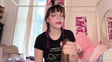 DitzyMaruu Blowjobs Her Black Dildo Sloppily