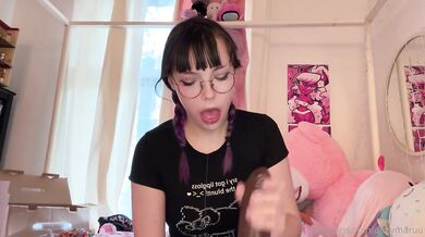 DitzyMaruu Blowjobs Her Black Dildo Sloppily