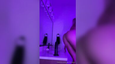 Vega Thompson Rides Her Big Black Dildo