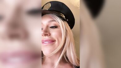 Blonde Police Officer Elle Brooke Fills Her Pussy With A Dildo