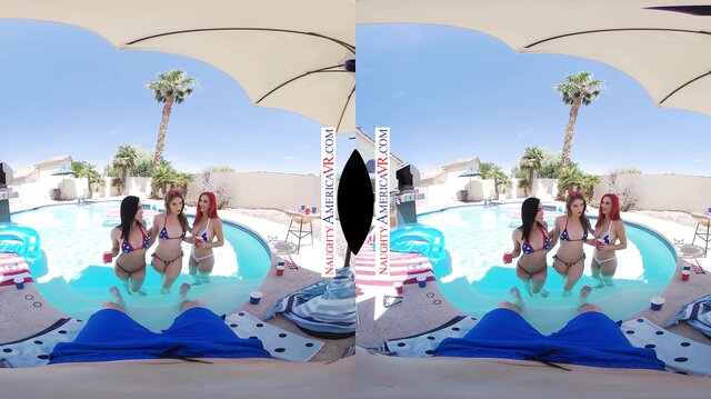 Ashley Lane, Diana Grace And Lilian Stone Ring In The Fourth Of July By Getting Drenched In An Early Explosion Of Cum