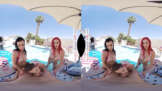 Ashley Lane, Diana Grace And Lilian Stone Ring In The Fourth Of July By Getting Drenched In An Early Explosion Of Cum