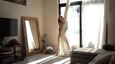 Redhead Beauty Gingery Ksu Strips And Teases Naked