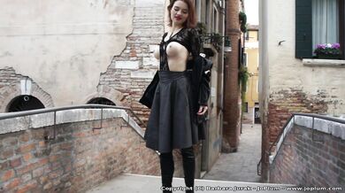 Krakow paid prostitute Barbara Jurak (Joanna Plum) masturbates in public