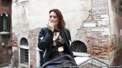 Krakow paid prostitute Barbara Jurak (Joanna Plum) masturbates in public