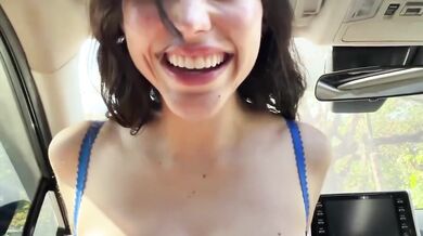 Big Ass Brunette Teen Blowjobs And Fucks Her Boyfriend Inside His Car