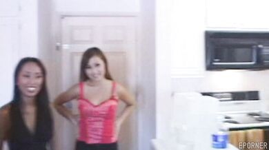 Asian Brunette In Lingerie Gets Banged By Multiple Men