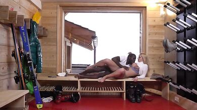 Sharon White Blonde MILF Takes Big Black Cock